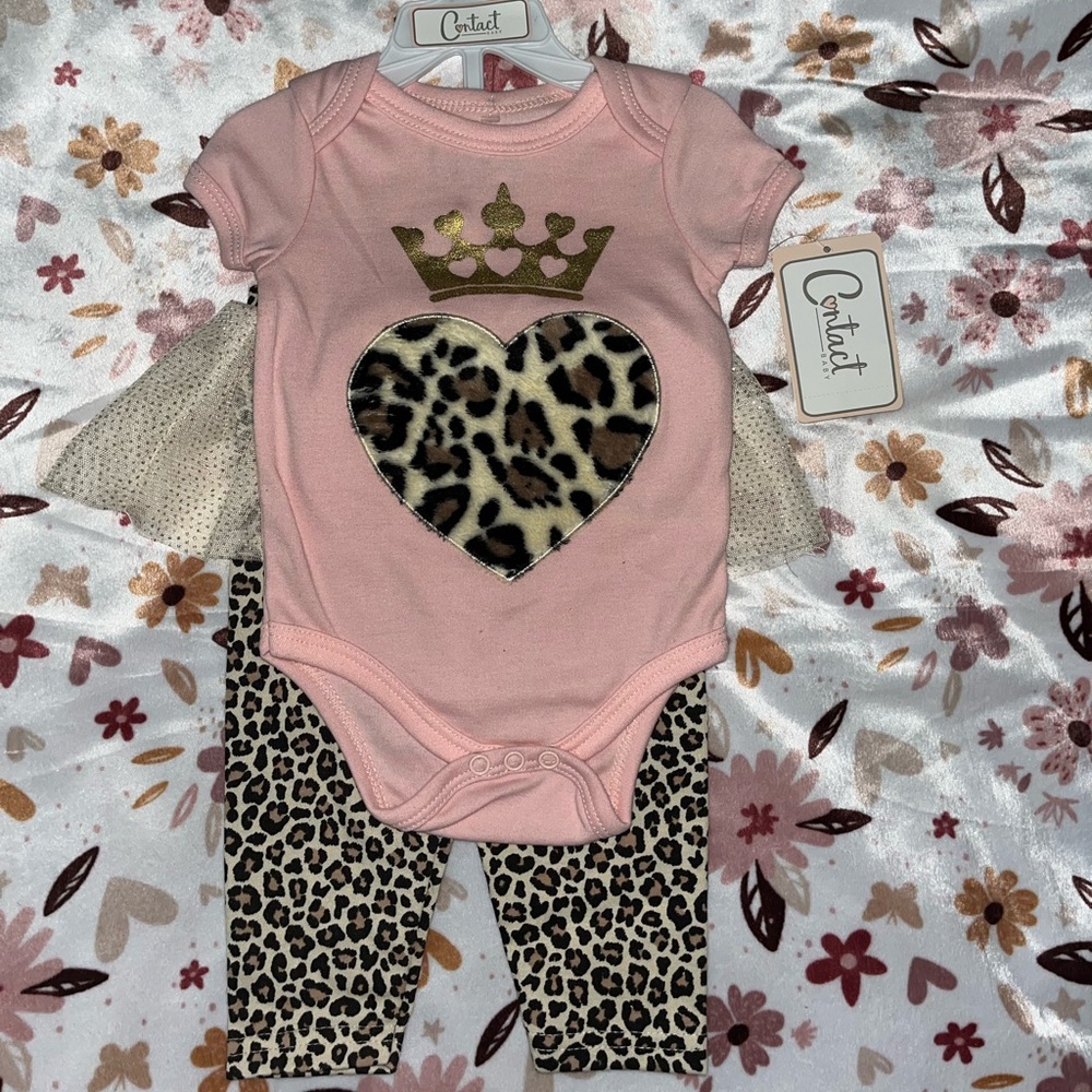 Leopard print baby girl outfit